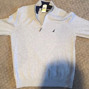 New (With Tags) Nautica Quarter-Zip Sweater- Grey